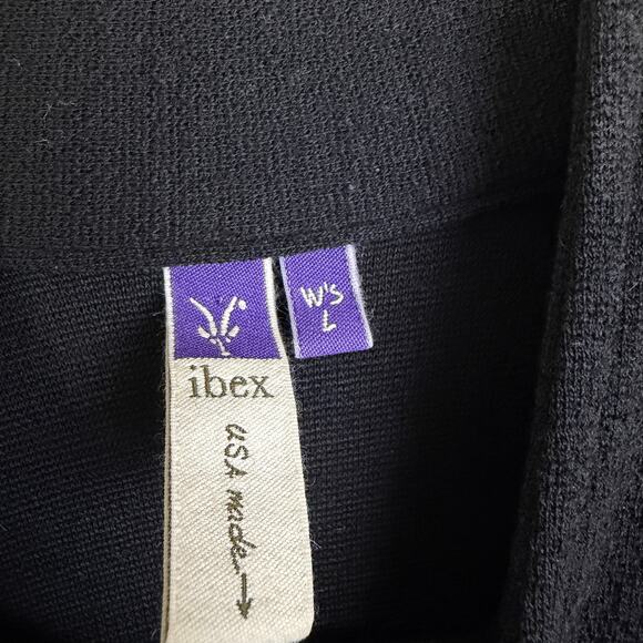IBEX Wool Jacket Womens Large Black Full Zip Outdoors HIking Wool Embroidered - Picture 12 of 13